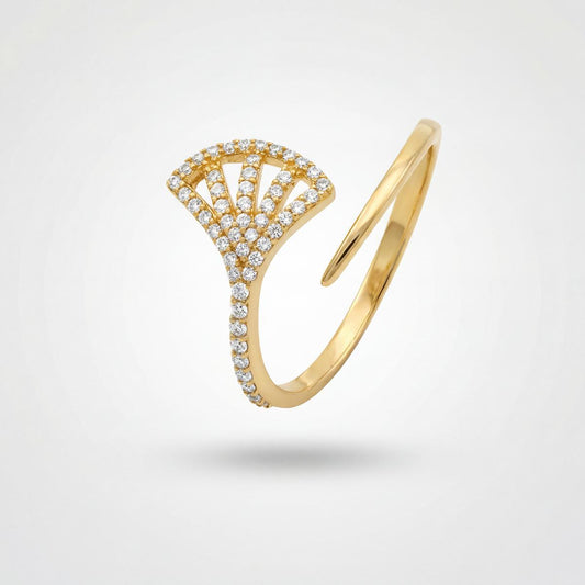 Golden Adjustable Fan Sparkle Ring product image 1