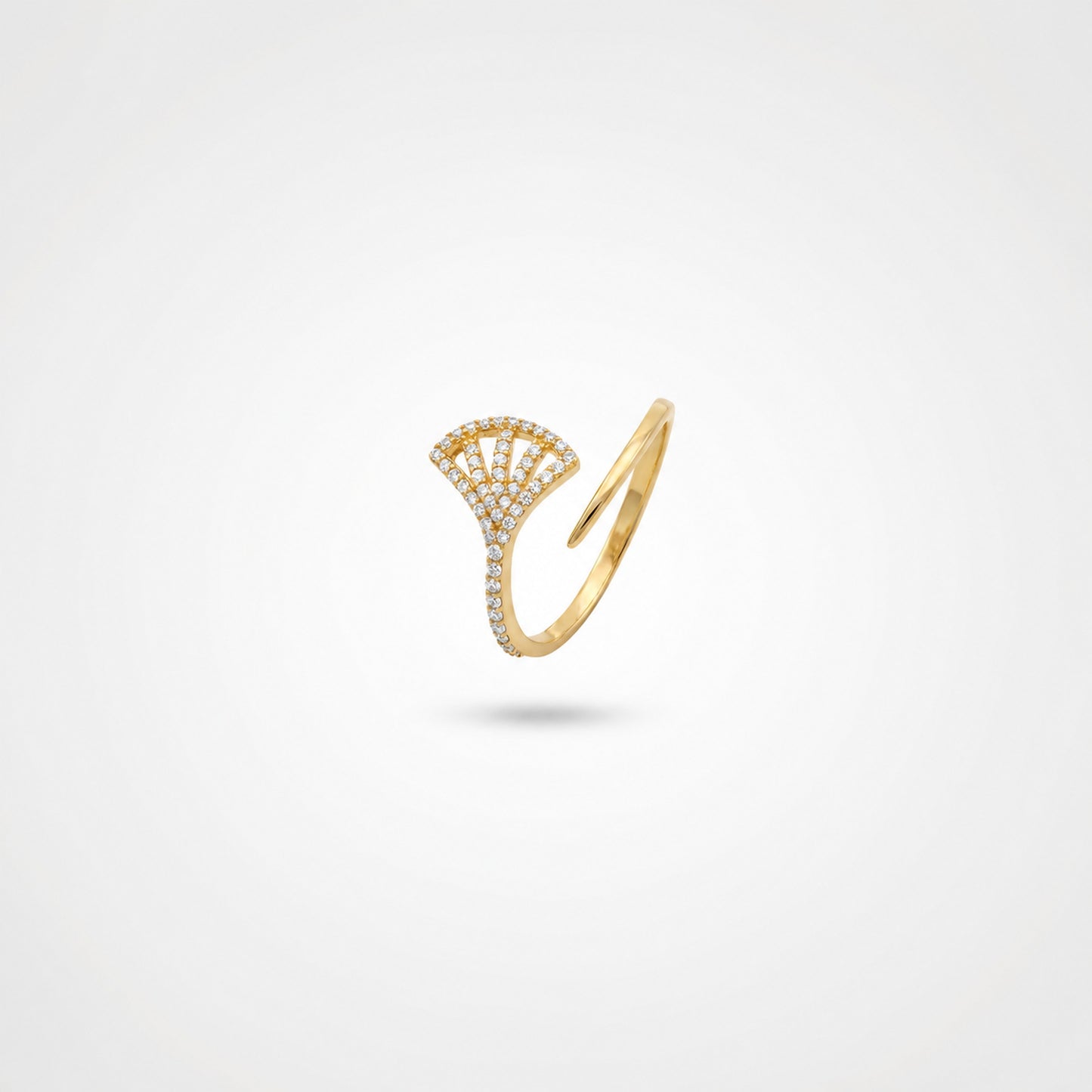 Golden Adjustable Fan Sparkle Ring product image 2