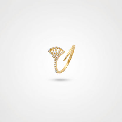Golden Adjustable Fan Sparkle Ring product image 2