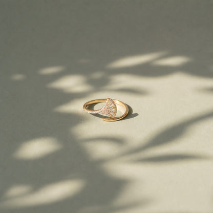 Golden Adjustable Fan Sparkle Ring product image 4