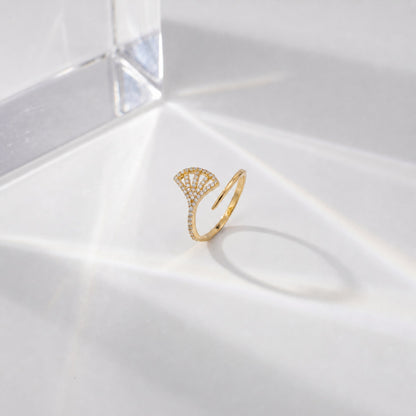 Golden Adjustable Fan Sparkle Ring product image 6