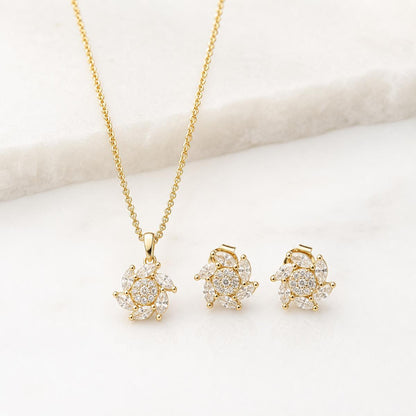 Golden Floral Swirl Jewellery Set product image 1