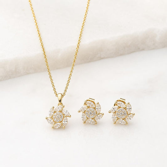 Golden Floral Swirl Jewellery Set product image 1