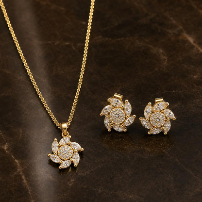 Golden Floral Swirl Jewellery Set product image 2