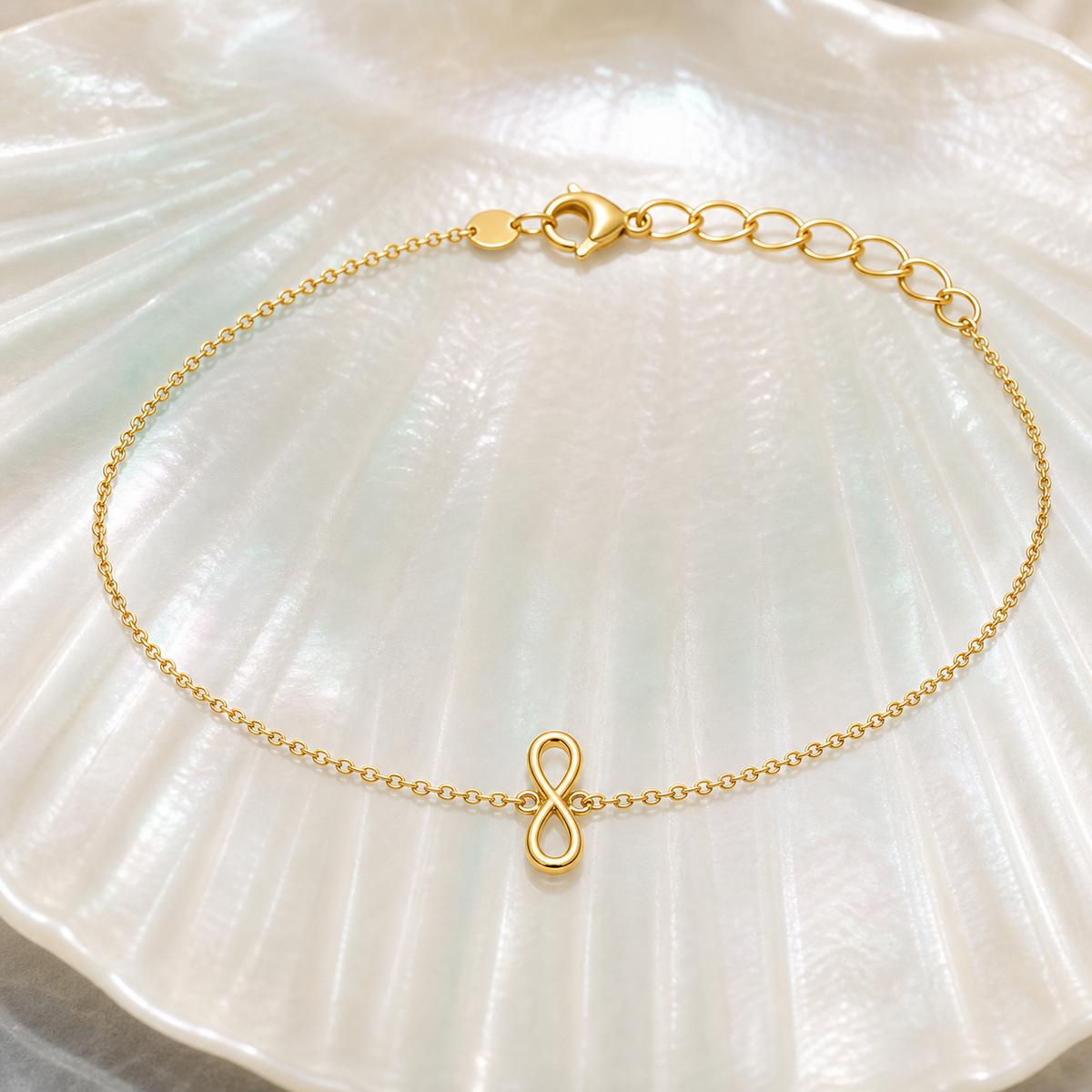 Golden Infinity Loop Anklet product image 6