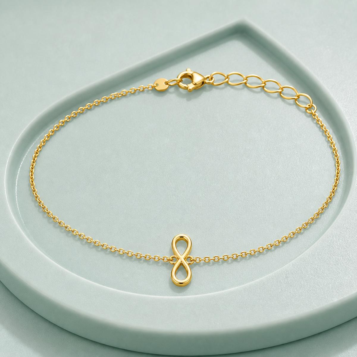 Golden Infinity Loop Anklet product image 7