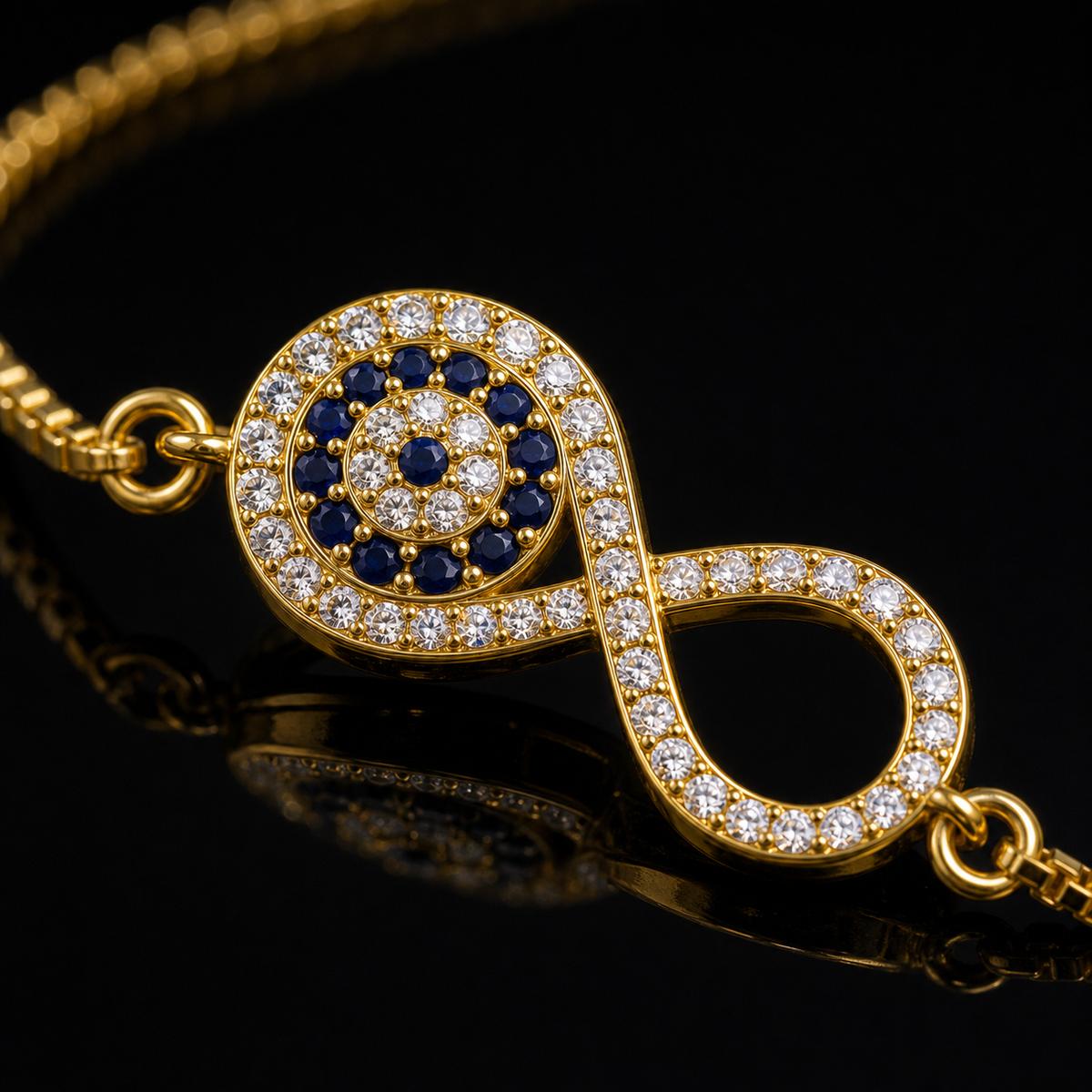 Golden Iris Infinity Bracelet design detail