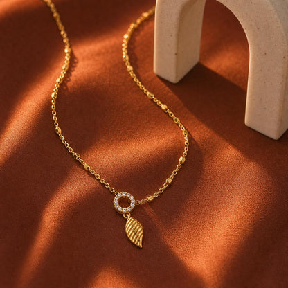 Golden Laurel Leaf Drop Necklace product image 5