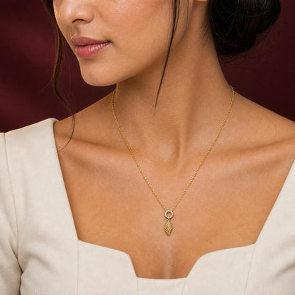 Golden Laurel Leaf Drop Necklace product image 6