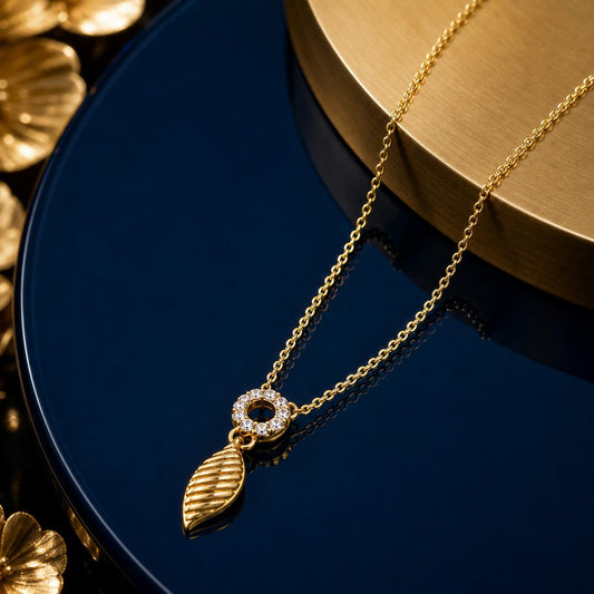 Golden Laurel Leaf Drop Necklace product image 2
