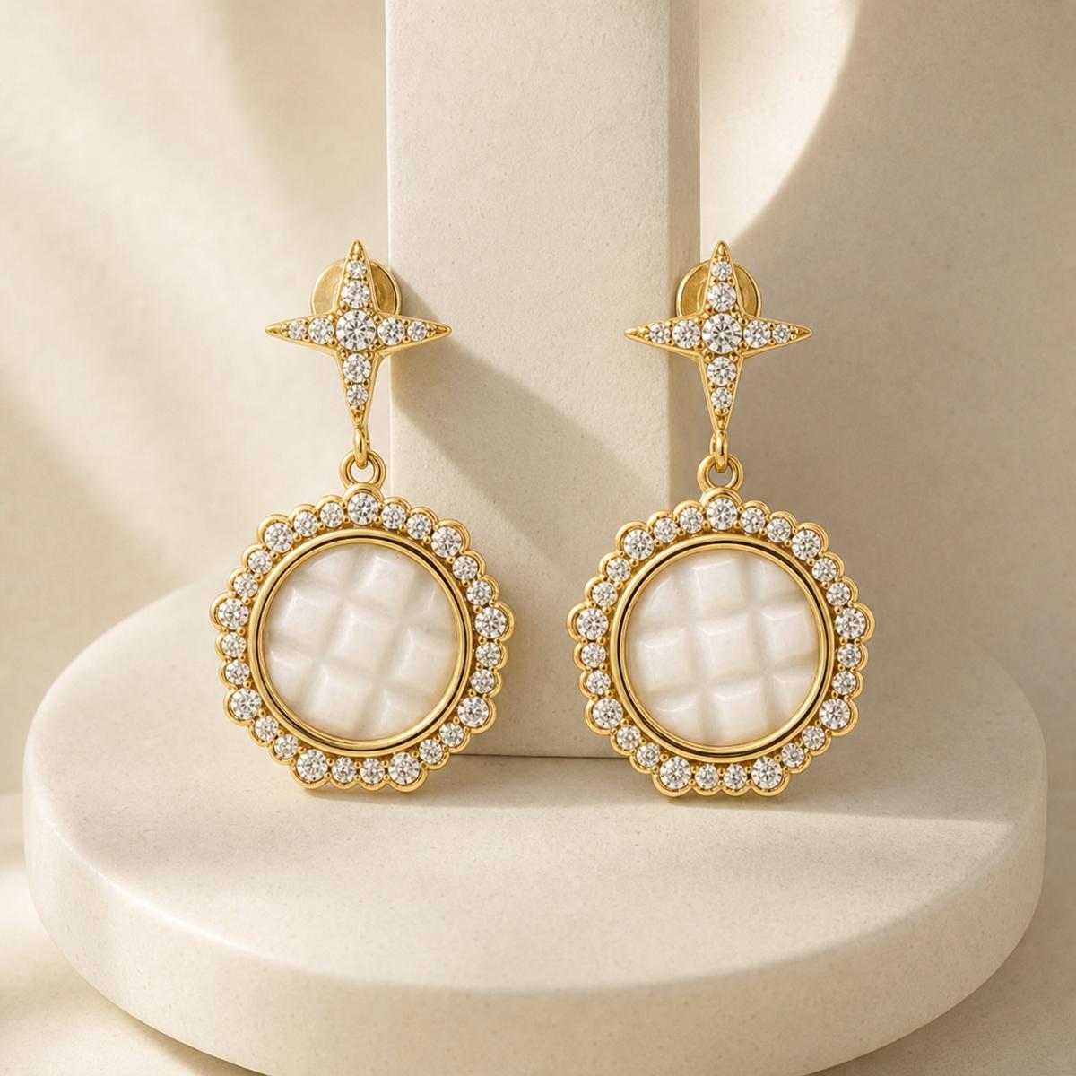Golden Luna Medallion Earrings product image 4