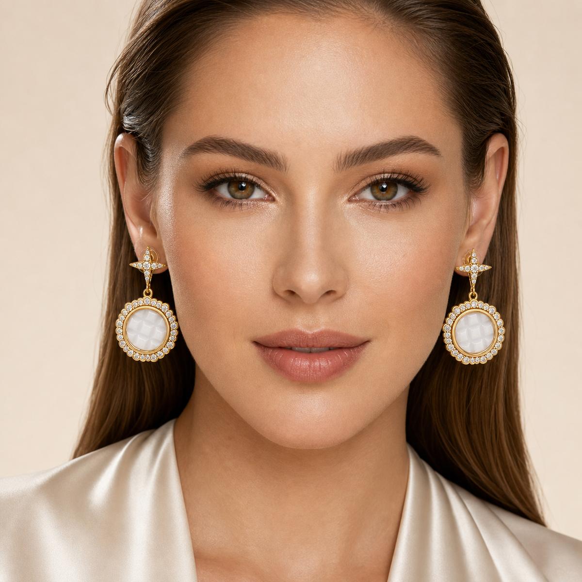 Golden Luna Medallion Earrings product image 8