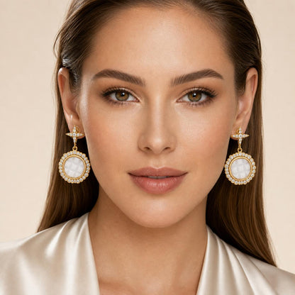 Golden Luna Medallion Earrings product image 8