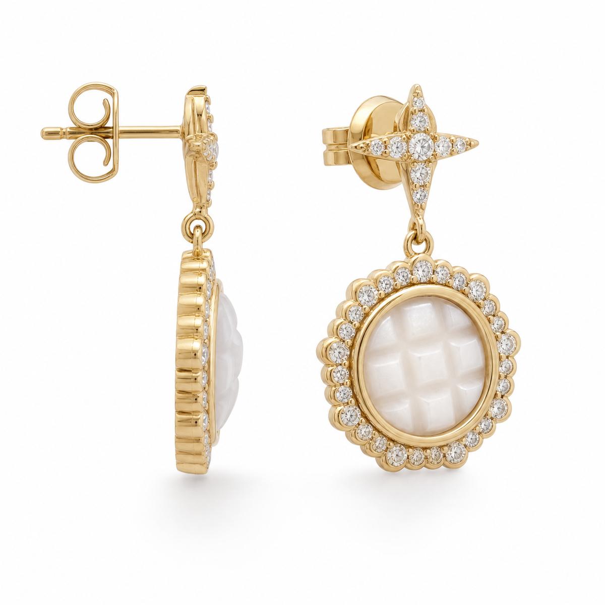 Golden Luna Medallion Earrings product image 3