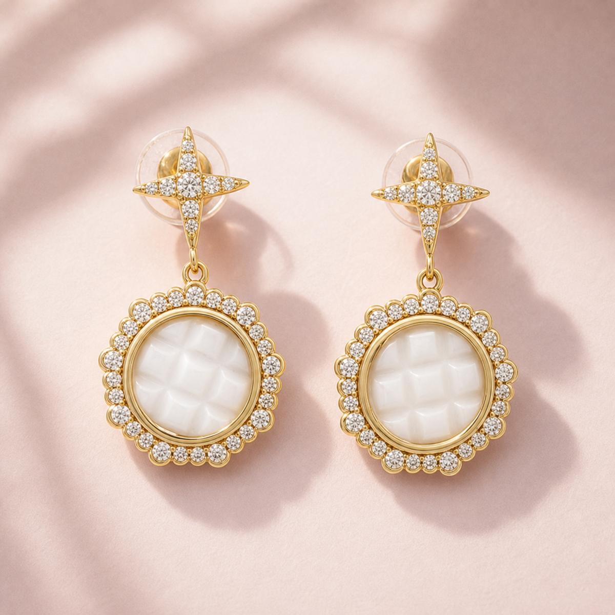 Golden Luna Medallion Earrings product image 5