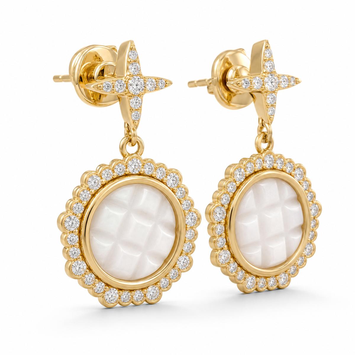 Golden Luna Medallion Earrings product image 2