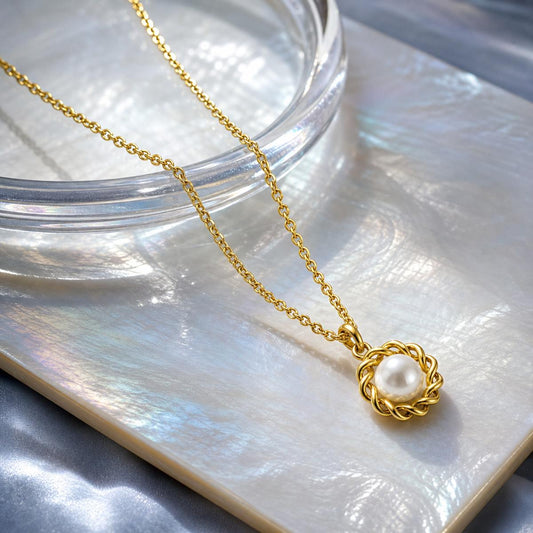 Golden Luna Pearl Halo Pendant product image 2