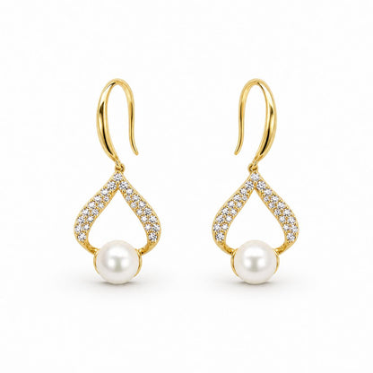 Golden Luna Pearl Loop Earrings product image 1