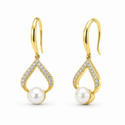 Golden Luna Pearl Loop Earrings product image 3