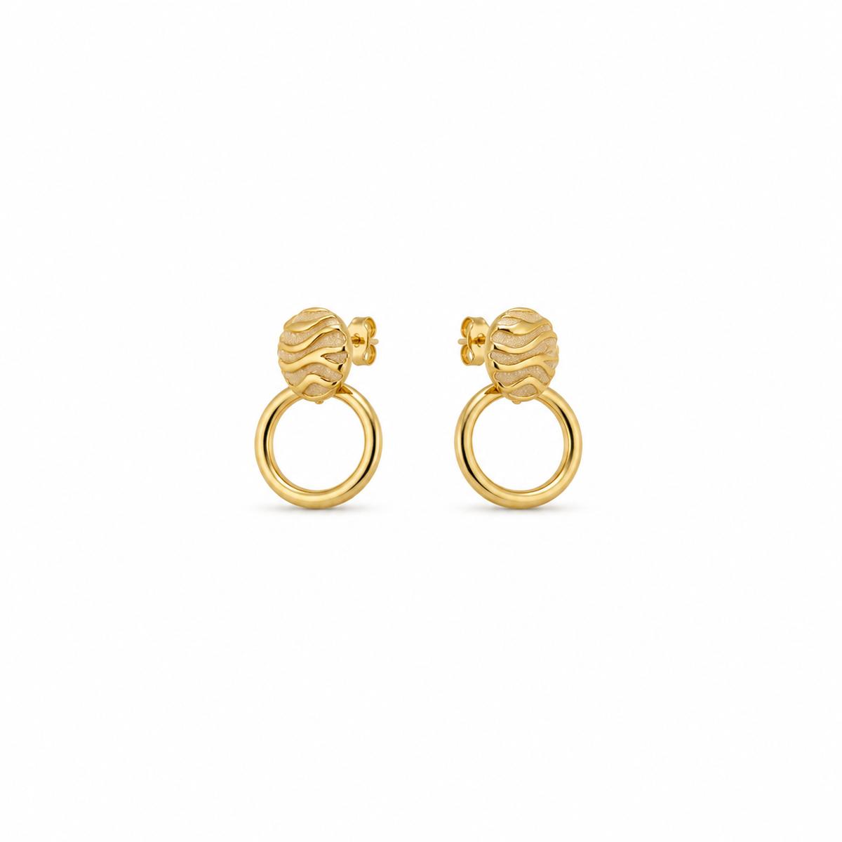 Golden Luna Ribbed Ring Earrings product image 1