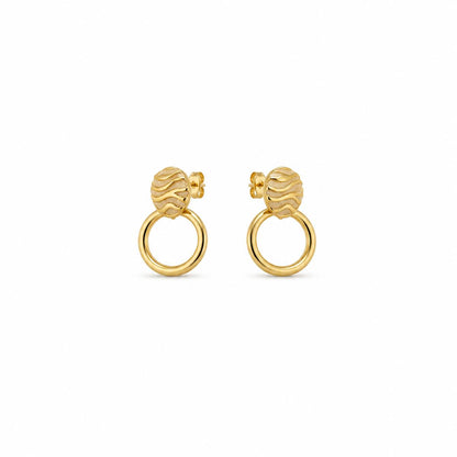 Golden Luna Ribbed Ring Earrings product image 1