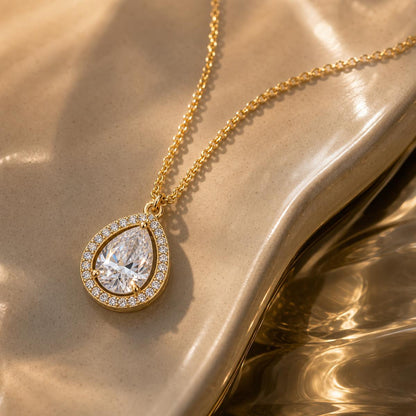 Golden Mira Pear Halo Pendant product image 5