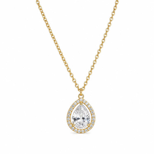 Golden Mira Pear Halo Pendant product image 1