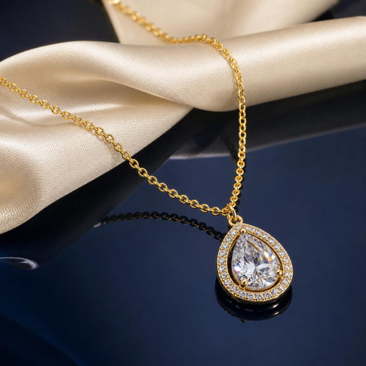 Golden Mira Pear Halo Pendant product image 2