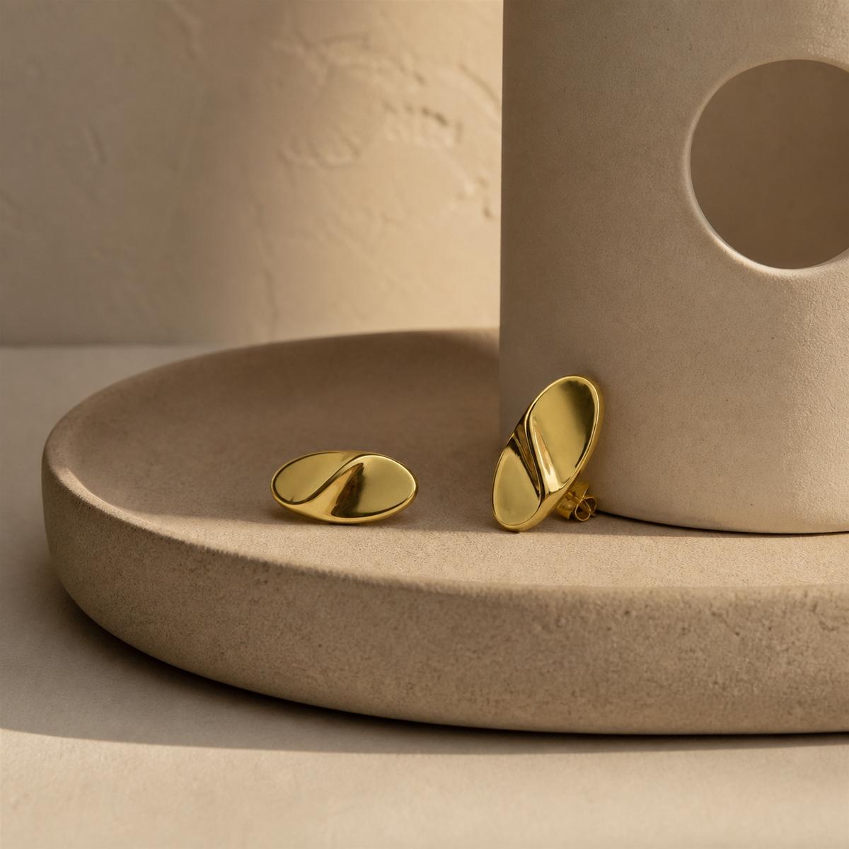 Golden Mira Polished Petal Earrings product image 5