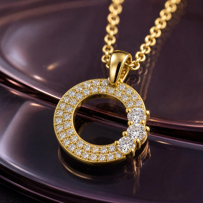 Golden Moonlit Crescent Pendant design detail