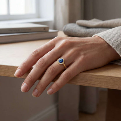 Golden Adjustable Nazar Ring product image 5