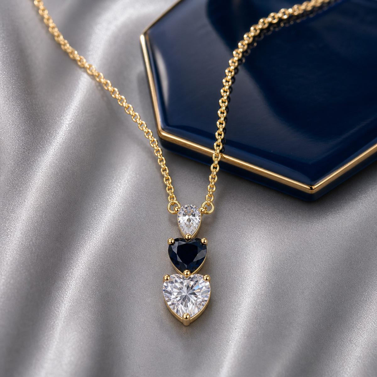 Golden Noir Heart Cascade Necklace product image 5