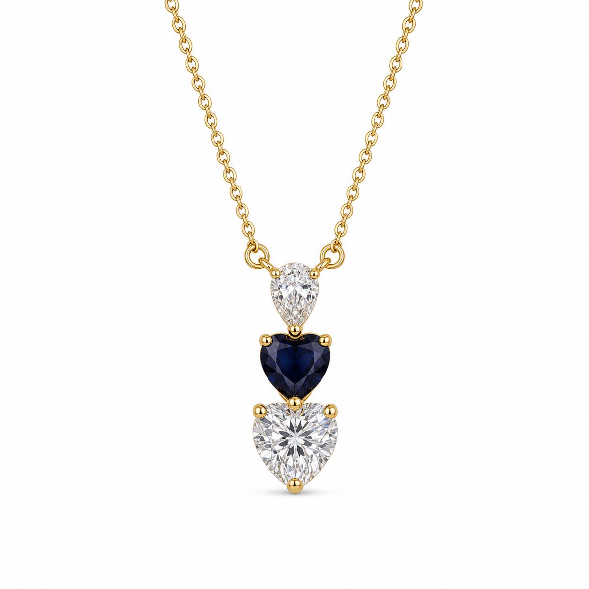 Golden Noir Heart Cascade Necklace product image 1