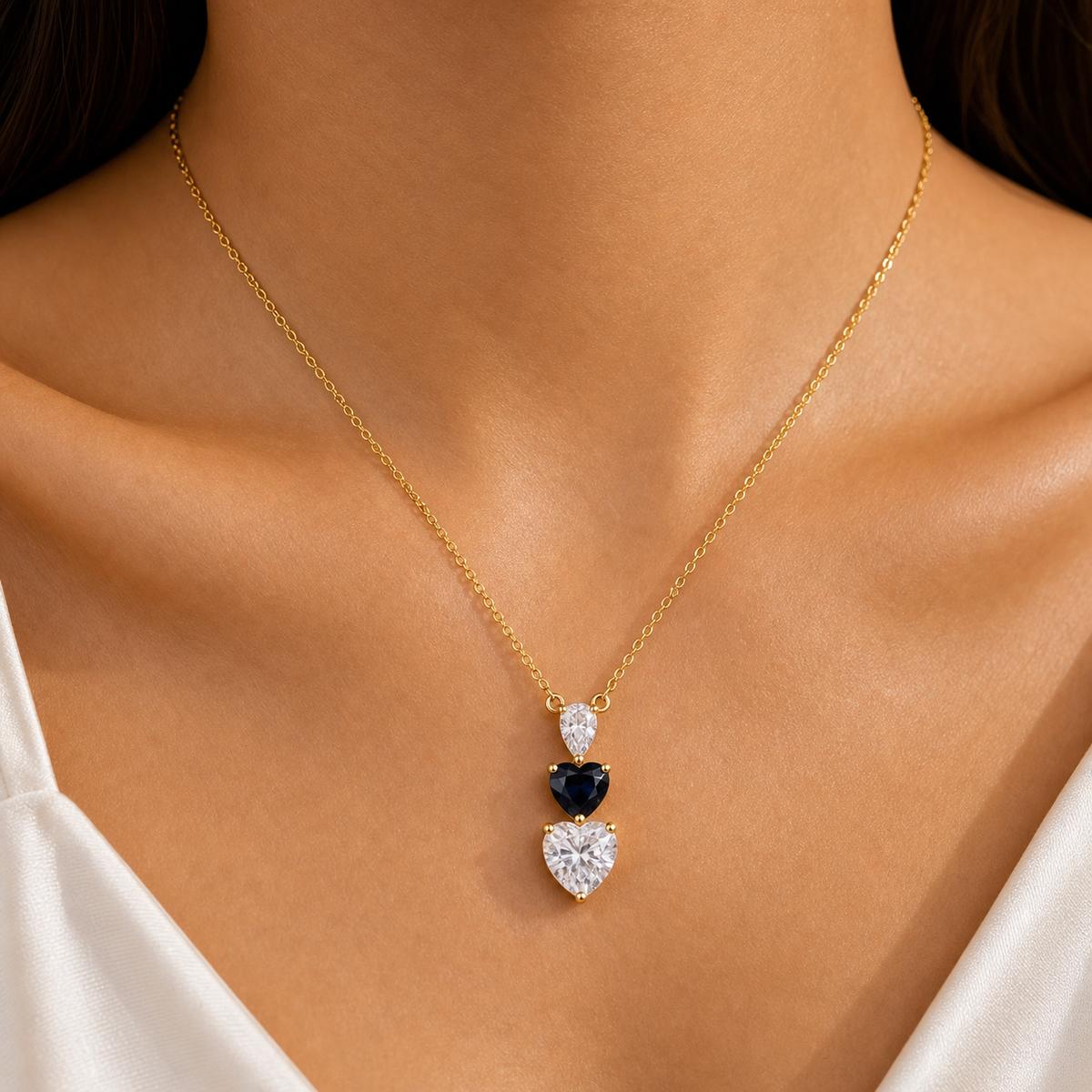 Golden Noir Heart Cascade Necklace product image 3