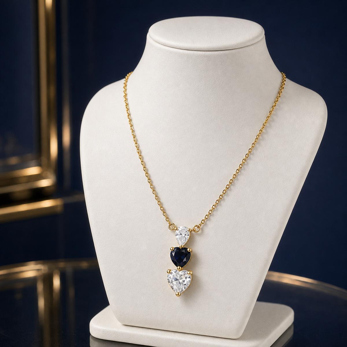 Golden Noir Heart Cascade Necklace product image 6