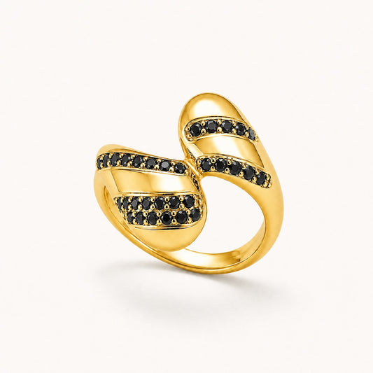 Golden Adjustable Noir Wave Ring product image 1