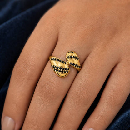 Golden Adjustable Noir Wave Ring product image 3