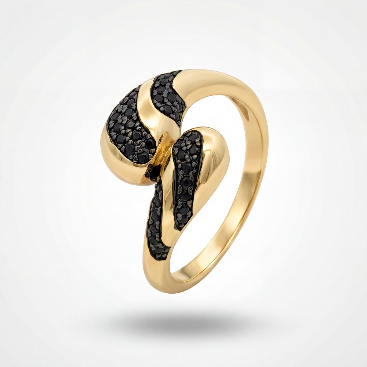Golden Adjustable Noir Wave Ring product image 1