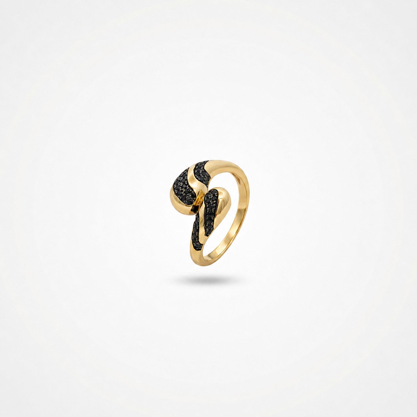 Golden Adjustable Noir Wave Ring product image 2