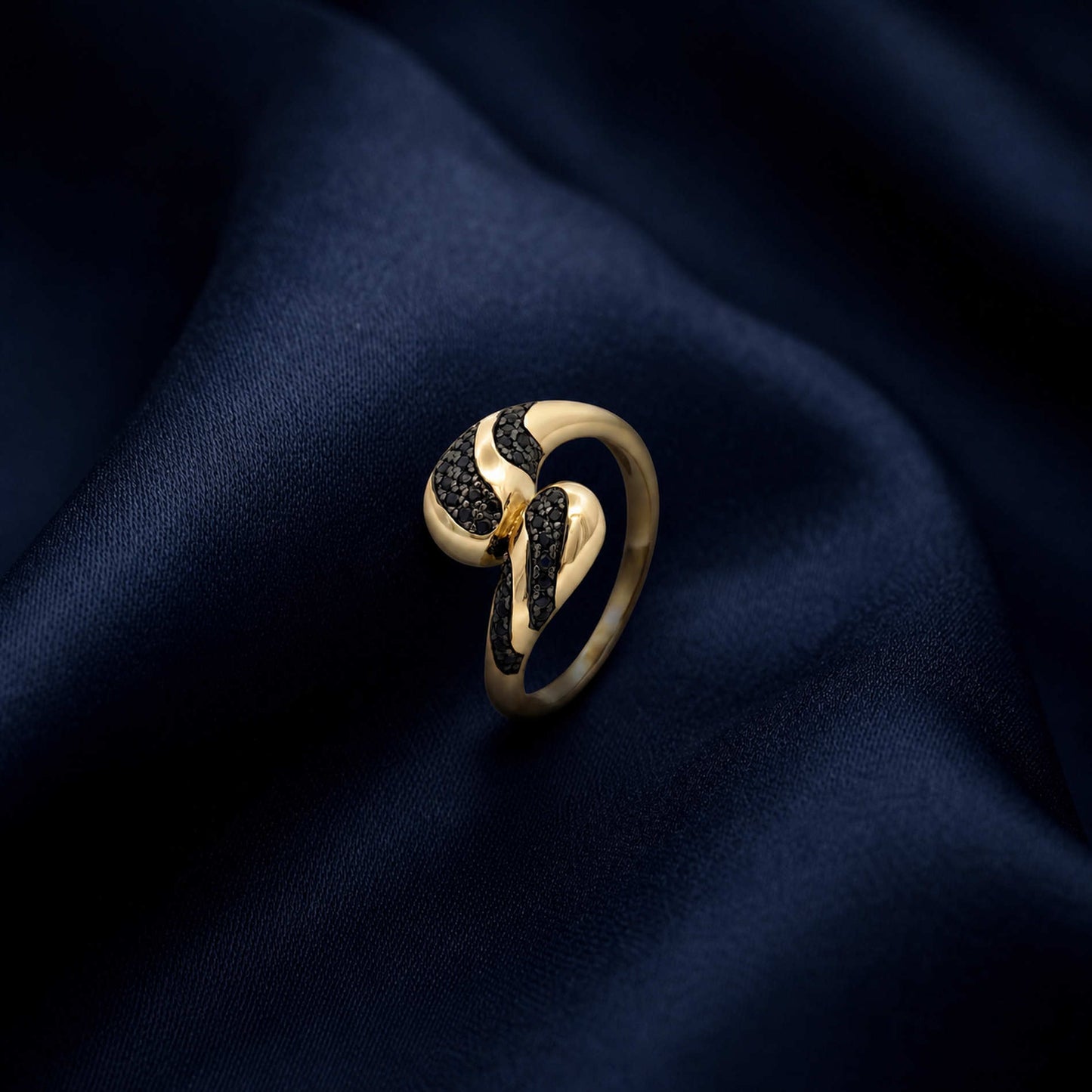 Golden Adjustable Noir Wave Ring product image 4