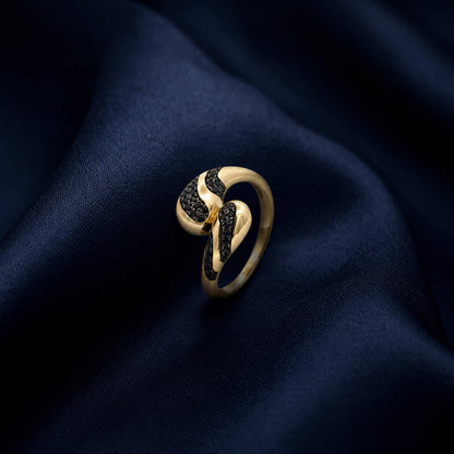 Golden Adjustable Noir Wave Ring product image 4