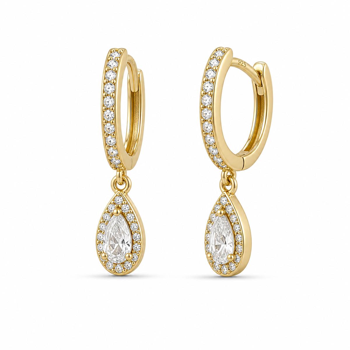 Golden Noor Pear Huggie Earrings product image 3