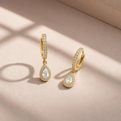 Golden Noor Pear Huggie Earrings product image 5
