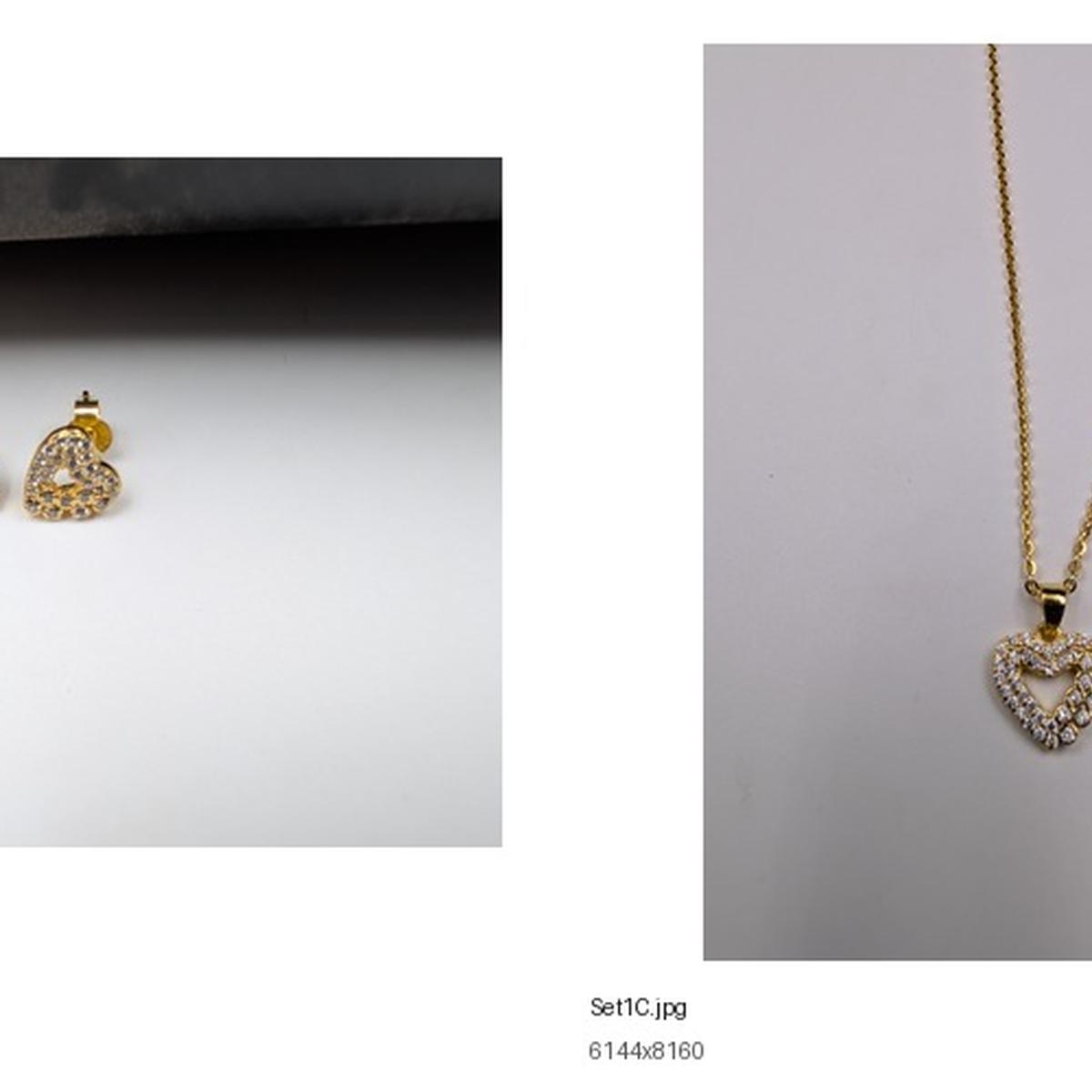 Golden Open Heart Halo Jewellery Set product image 7