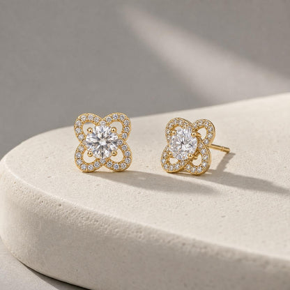 Golden Oria Clover Bloom Earrings product image 4