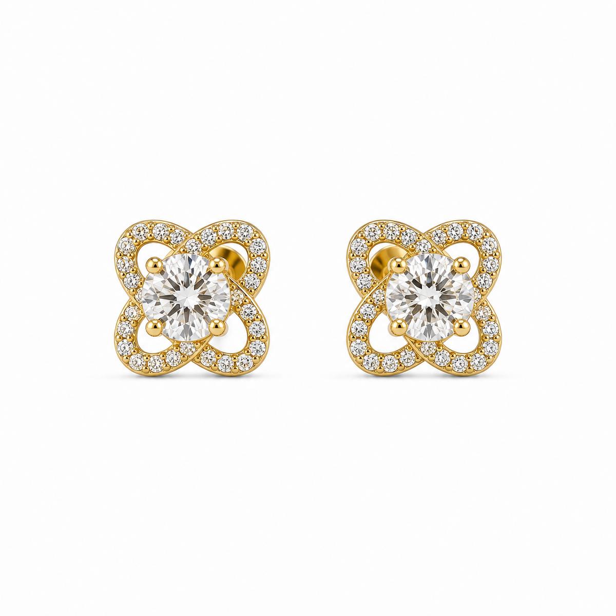 Golden Oria Clover Bloom Earrings product image 1