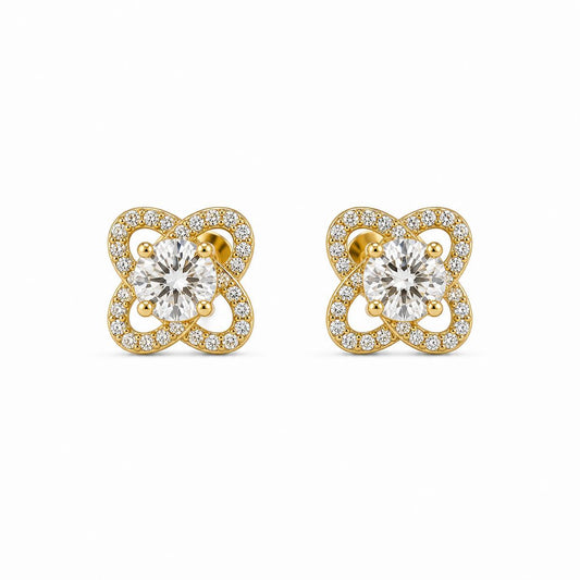 Golden Oria Clover Bloom Earrings product image 1