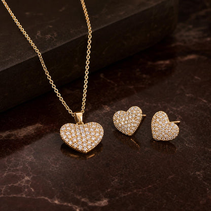 Golden Pave Heart Glow Jewellery Set product image 2