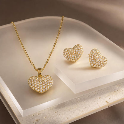 Golden Pave Heart Glow Jewellery Set product image 5
