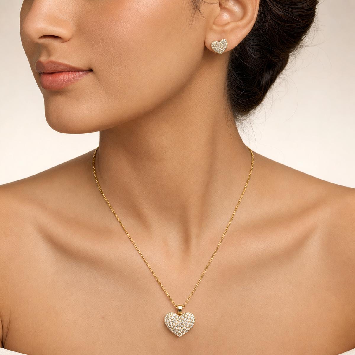 Golden Pave Heart Glow Jewellery Set product image 6